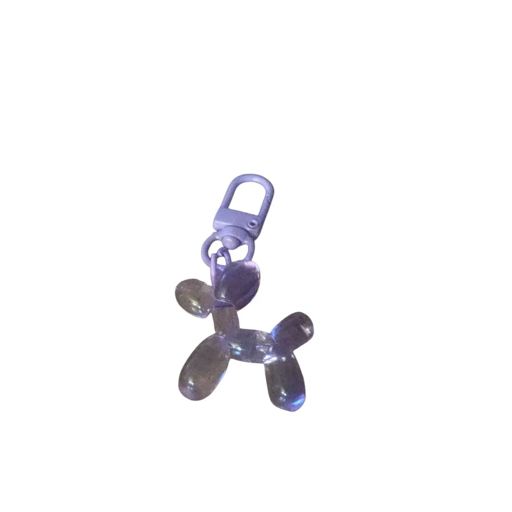 Purple Balloon Dog Charm Keychain Bag Accessory Dangle‎ Cute Fun